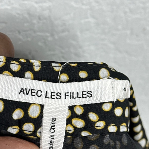 Avec Les Filles Skirt Womens 4 Black Polka Dot Pleated Dark Romantic Whimsygoth - Picture 6 of 7